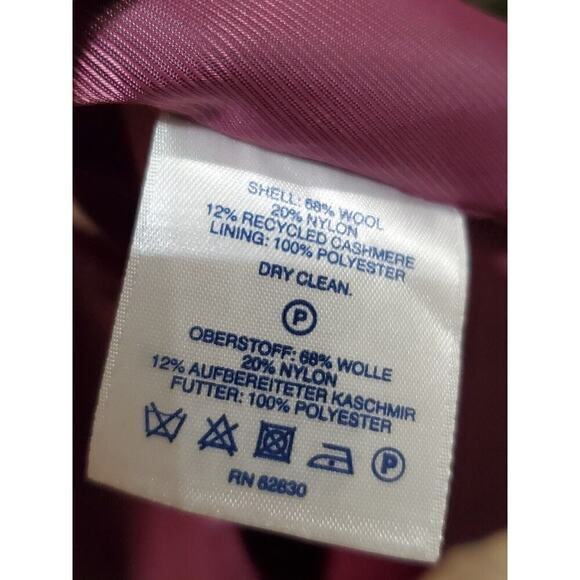 Land's End Women's Red Solid Wool Long Sleeve Collared Mid Length Coat Size 4 - Picture 13 of 13